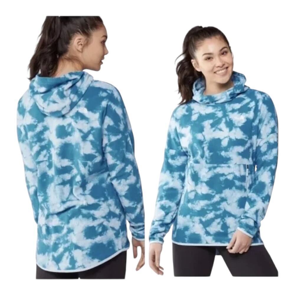 The North Face Women’s Blue Tie-Dye Hoodie Pullover – Fleece Lined Size Medium